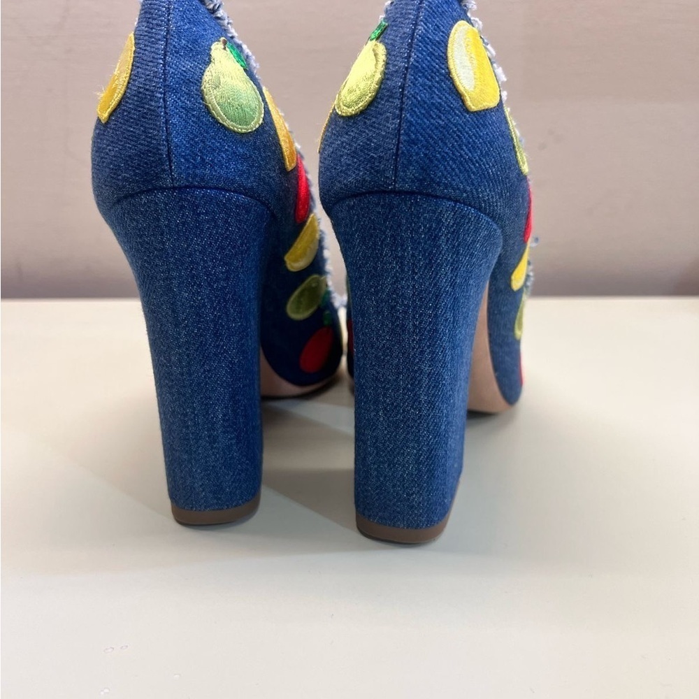 Embroidered Denim Heels with Fruit Accents for your perfect Italian Vacation - Picture 8 of 10